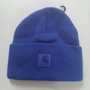 Carhartt Youth Knit Beanie Blue Hat One Size Logo Stocking Cap